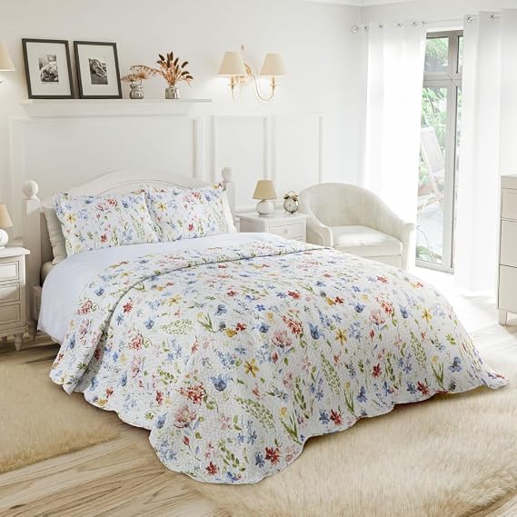 Emma Barclay Spring - Quilted Patchwork Bedspread Set - Double