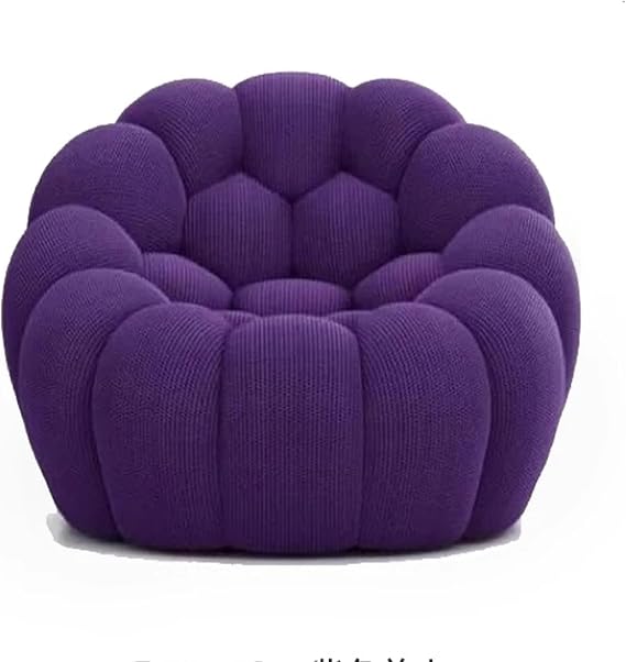 Upholstered Bubble Single Floor Sofa, Modern Bubbling Lazy Bean Bag Couch, Ultra Comfy 1-Seat Fireside Sofa Chair for Livig Room,Bedroom,Office purple-120 * 113 * 77CM