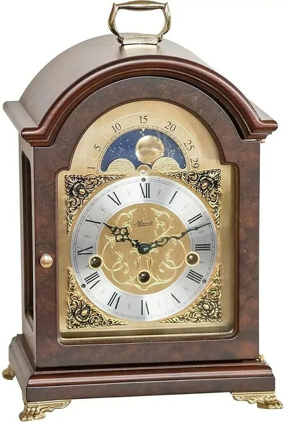 Hermle 23054-030340 English Style Clock Walnut Brown 33 cm x 22 cm x 15.5 cm