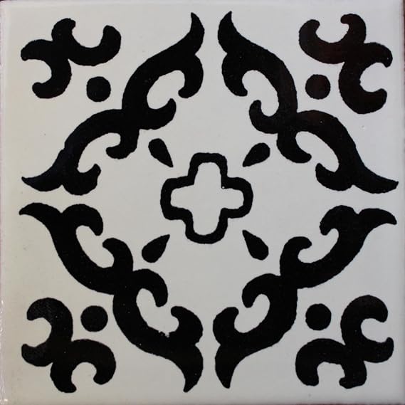 4.2x4.2 9 pcs Black Barroco Mexican Tile