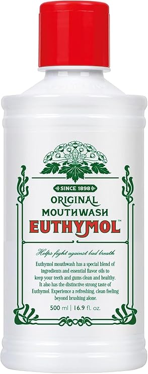 Euthymol Original Mouthwash, 500 ml, Classic Formula Since 1898, Helps Fight Bad Breath