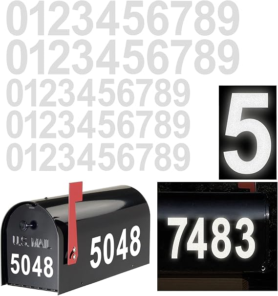 Reflective Mailbox Numbers Sticker Decal Waterproof Number Self Adhesive