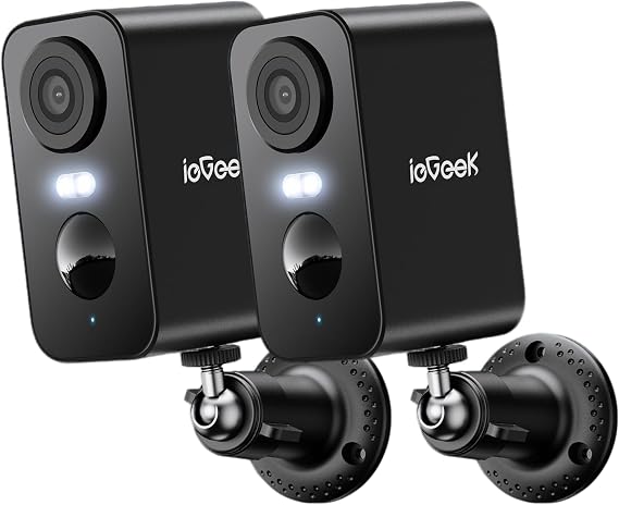 ieGeek Security Cameras Wireless Outdoor 2-Pack, 2K WiFi Surveillance Camera for Home Security, Battery Powered Security Cameras with Siren & Spotlight, AI Detection, IP65 Waterproof, Works with Alexa