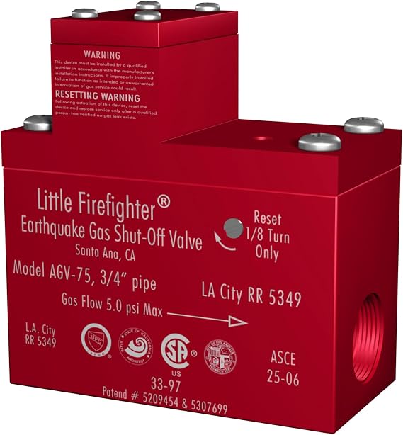 Firefighter Gas Safety AGV-75 3/4" Horizontal Valve