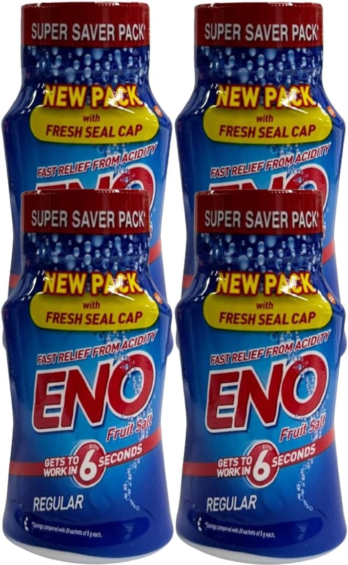 Fruit Salt Regular 100g Instant Energy Packs ENOFast Relief E N O - Pack of 4