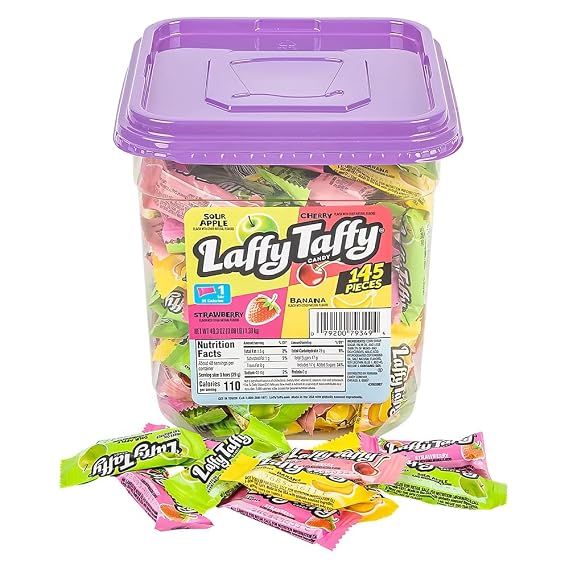 Laffy Taffy Assorted Candy Jar, 145 Count (Pack of 1)