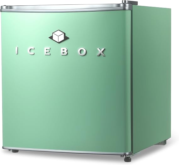 ICEBOX 1.7 Cu. Ft. Compact Refrigerator, ENERGY STAR Certified Small Refrigerator, Single Door Mini Fridge with Chiller Compartment, R600a Refrigerant, IBCR17MNT, Mint Green