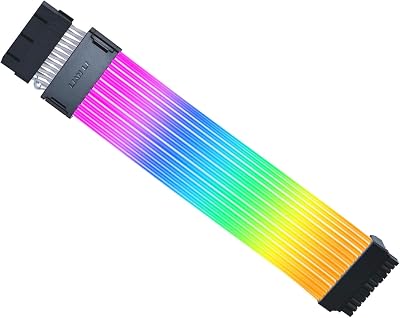Lian Li Strimer Wireless 24 Pin with Controller PW24-1W-T - Addressable RGB Power Extension Cable - 2.4 GHz Wireless Control with 315mm; 12.4 Inch Length - Wireless Controller Included & Required