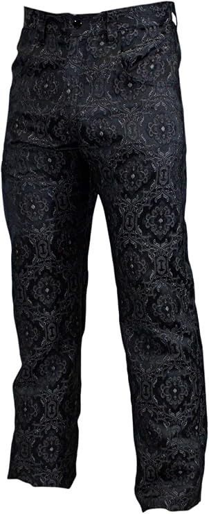 Shrine Men's Victorian Gothic Steampunk Pants Black Edwardian Brocade