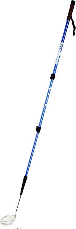 Sand Dipper Full Size Beach Scoop Shovel & Sifter Tool for Beachcombing Adjustable Sea Glass, Shell, Shark Tooth Sifter for the Beach Can Be Used as a Walking or Hiking Stick Too Blue, 4 Basket