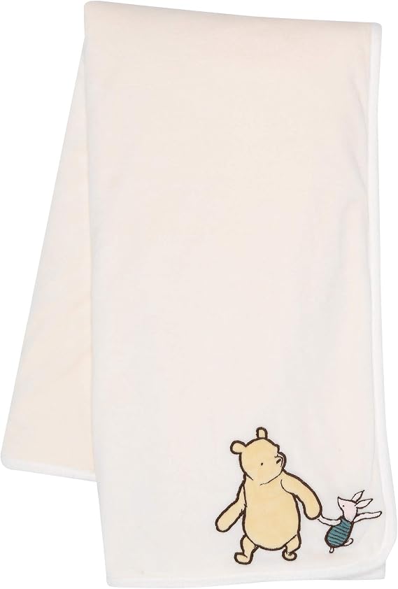 Lambs & Ivy Disney Baby Storytime Pooh Soft Fleece Baby Blanket - Cream