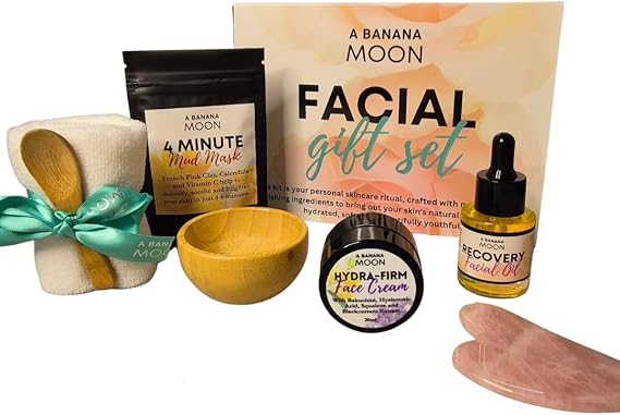 Facial Spa Gift Set - Facial in a Box - Natural Organic Skincare Set - Pamper Hamper - Luxury Skin Care Ritual - Self Care Box - Spa Gift For Her