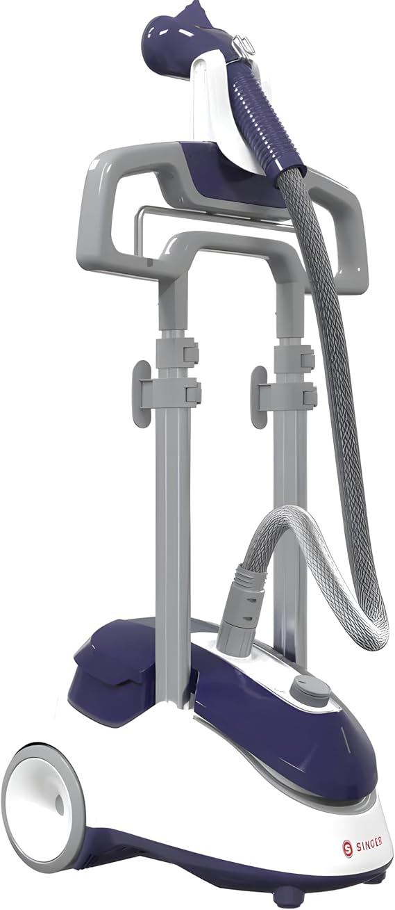 SINGER SteamWorks Pro 2.0 (1500W) Standing Garment Steamer, White/Blue