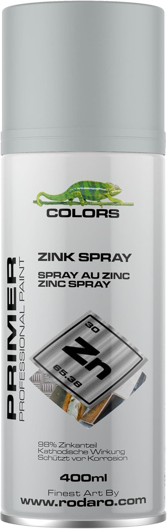 COLORS Zinkspray Sprühlack grau - 400ml Spraydose. Hervorragender Korrosionsschutz für alle metallischen Oberflächen schnelltrocknend Rostschutz-Beschichtung nach der Metall-Bearbeitung