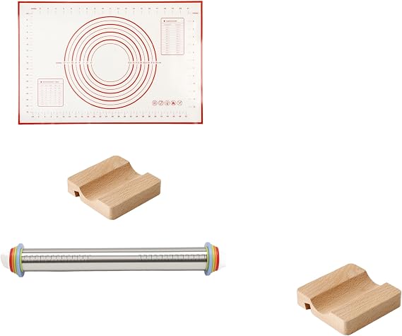 Stainless Steel Rolling Pin Set 1 and Rolling Pin Holder