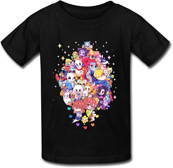 Undertale All Characters Heats Determination For Kid's T-shirt Black Medium