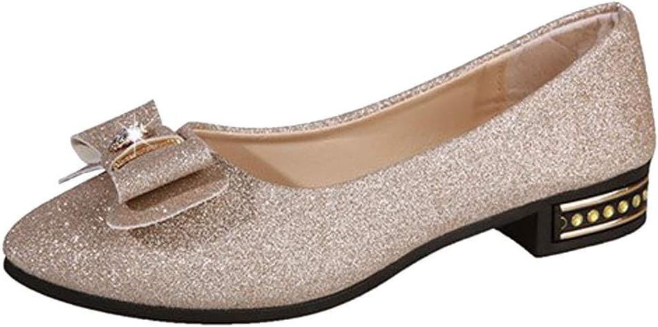 Casual Ladies Fashion Solid Flat Point Women's -Knot Toe Shoes Thin Women's Pumps Womens Size 13 Dress Shoes