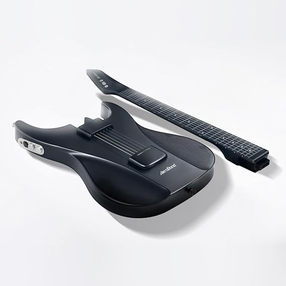 AeroBand Guitar Smart Guitar With Silicone Strings, Travel Silent Guitar With Detachable Fretboard, Headphone Jack, Built-in Speaker and Drum system, Aeroband APP Play, MIDI (No Bag)