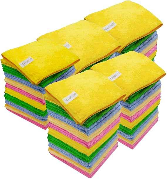 Microfibre Cleaning Cloths, Extra-Large Bundle, All-Purpose Cleaning Towels, Pack of 50, Size 11.81" x 15.75" (30cm x 40cm)
