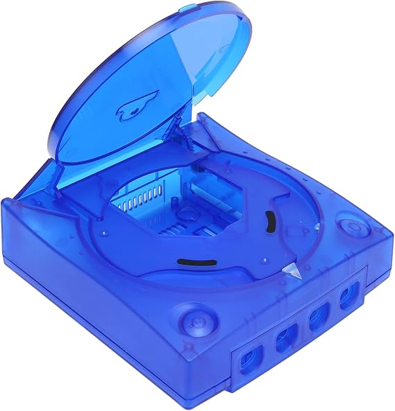 SEGA Dreamcast DCのハウジングシェル、完全保護レトロゲームコンソールプロテクターABS素材製DC用シェル、衝撃吸収保護ハウジングケース交換用、ブル、青