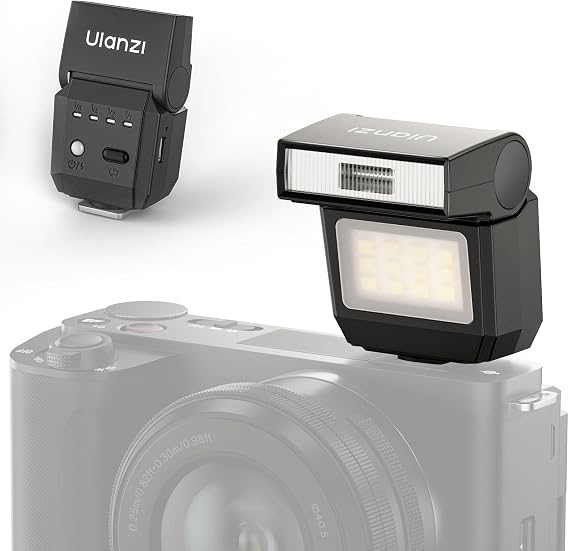Ulanzi SL03 Mini Camera Flash, Mini Flash Speedlight, Manual Speedlight, 90° Adjustable, 6500K Color Temperature, 4-Level Power, 5600K Light, Single Contact Hot Shoe Mount, Compact, Convenient Type-C
