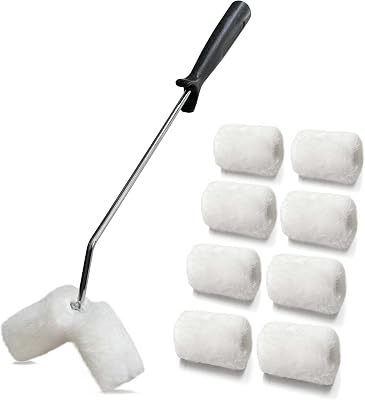 Small Double Paint Roller, Roller Brush, House Painting Supplies Covers, Paint Rollers Naps, Roller Frame and Paint Roller Kit for Stair Balusters, Fences, Pipes, Tube, etc.