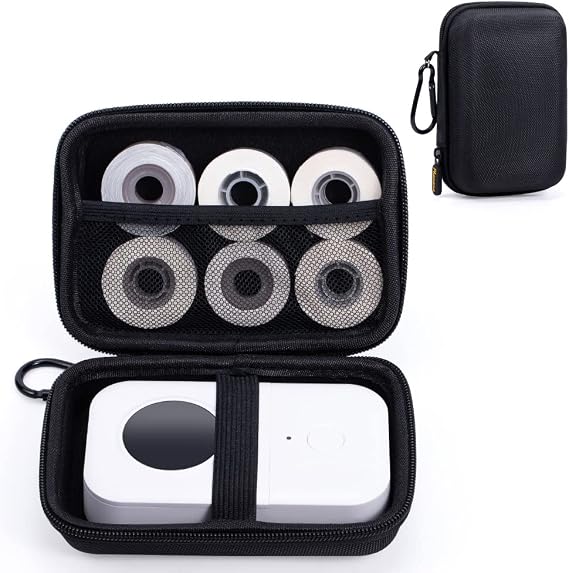 Phomemo D30 D30D D35 Label Maker Case, Small Label Maker Storage Bag -Black | Bag Compatible with NELKO P21/NIIMBOT D110/NDYIN N12/ORGBRO X1/JADENS D110/SUPVAN E10 Mini Bluetooth label Maker, Case Only