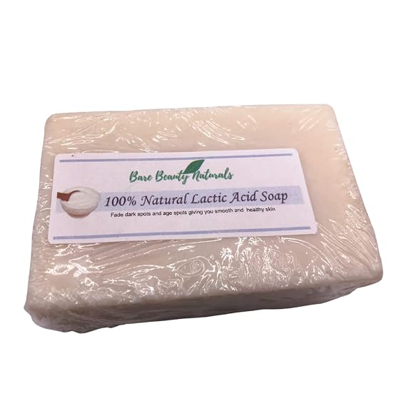 Lactic Acid Exfoliating Soap | 100% Natural | Anti-Aging | Dark Spot Remover | Moisturizing | By Bare Beauty Naturals (super chunky soap cut 7-8.9 oz, Full Body Wash Band)