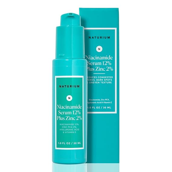 Naturium Niacinamide Serum 12% Plus Zinc 2%, 1 fl oz | Anti-Aging Face Serum with Hyaluronic Acid & Vitamin E, Pore Minimizer, Dark Spot Corrector, for all Skin Types
