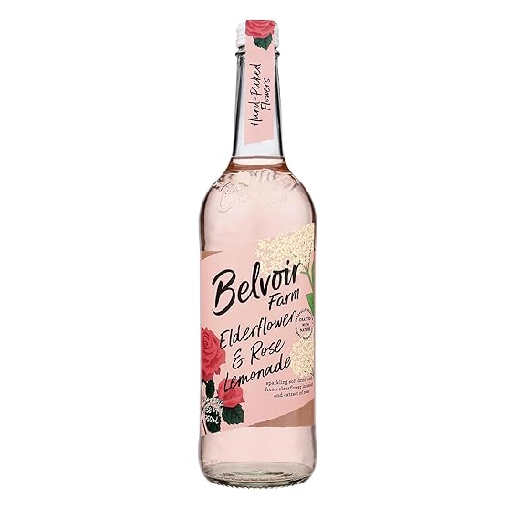 Belvoir Fruit Farms Elderflower and Rose Lemonade 750ml | Elegant Floral Lemonade | Natural Rose and Elderflower Extracts | Refreshing and Delicate | Perfect for Any Occasion