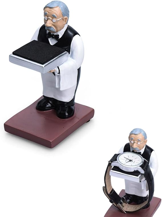 Xiaokeis Watch Display Stand Old Housekeeper/Astronaut Resin Figurine Model Watch Holder Decoration Storage Rack Eyeglass Holder for Jewelry Watch Bracelet Necklace Home Office Store(Housekeeper)