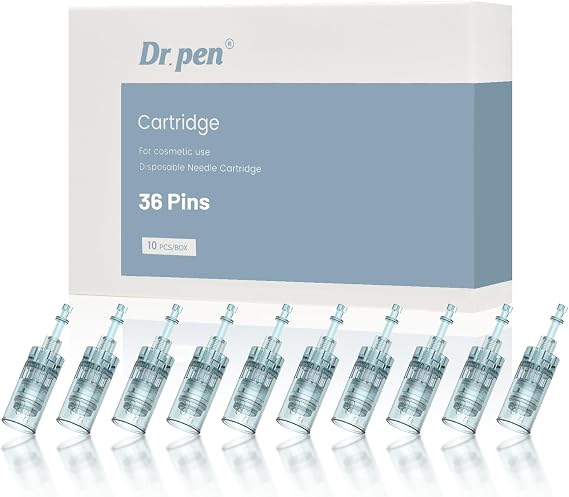 Dr.Pen 36 Pin M8/M7S Microneedling Cartridges, 10 Pcs Replacement Cartridges for Microneedling Pen, Authentic Disposable Cartridges for Face, Body & Hair Growth