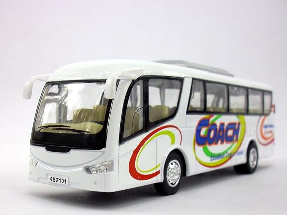 Coach Bus Diecast Metal Scale Model - WHITE