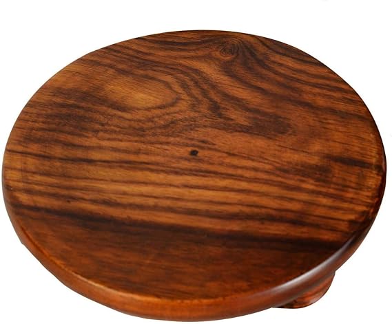 Wooden Roti Roller/Chakla/Rolling Pin Board/Roti Maker/Phulka Maker/Chapati Maker chakla/Marble Rolling Pin/Marble Belan for Home & Kitchen. (Size:10INCH) (Brown)