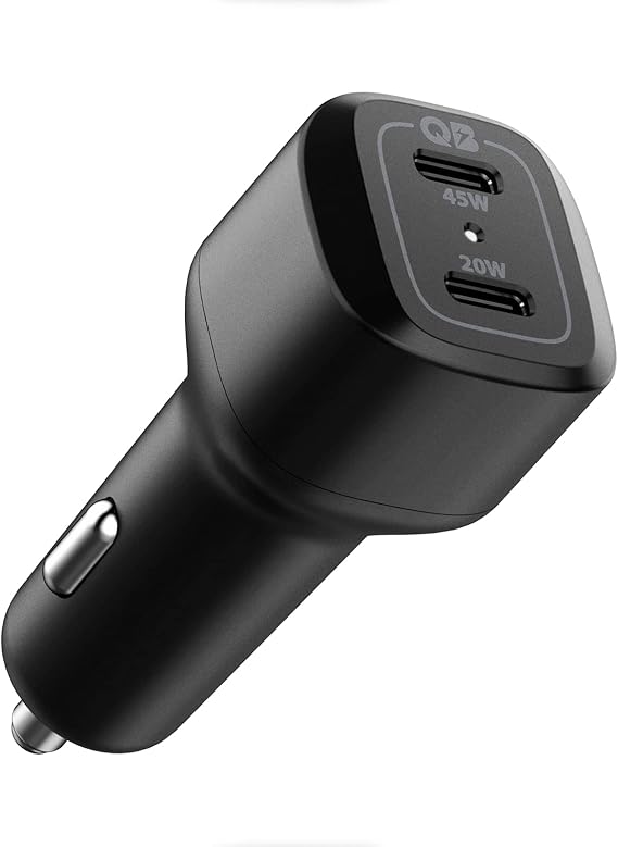 Spigen for USB C Car Charger, 65W Dual USB Car Charger Fast Charge(PD 3.0 45W+20W) Compatible with iPhone 17 16 Pro Max Plus 15 14 13 Mini Pixel MacBook iPad Pro M4 Air M2Galaxy S24 S23 Ultra Note