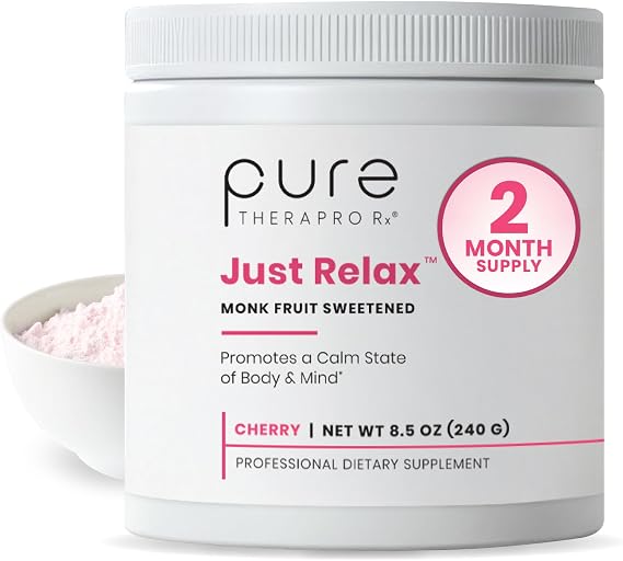 Pure Therapro Rx Just Relax Powder, Myo-Inositol, GABA & L-Theanine, Cherry