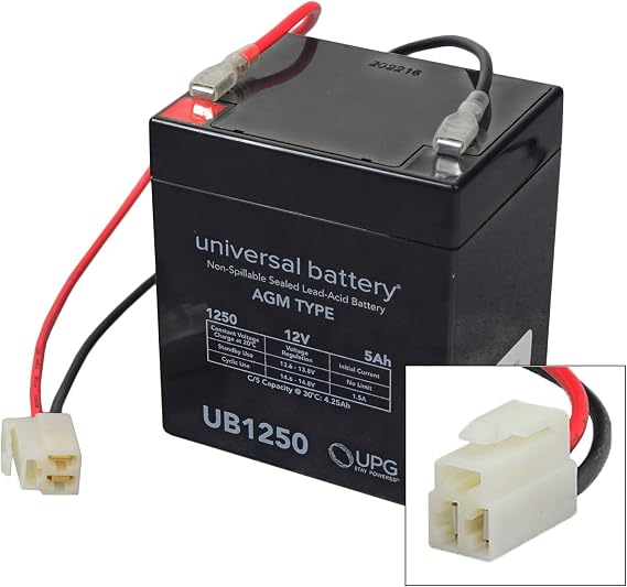 AlveyTech Premium 12 Volt Battery Pack for the Razor MX125 Dirt Rocket Electric Dirt Bike 5 Ah, Versions 1 - Replacement Single Rechargeable AGM Battery with Wiring Harness