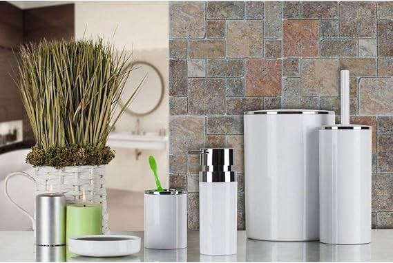 Primanova Lenox Bathroom Set, 5 Pieces, White
