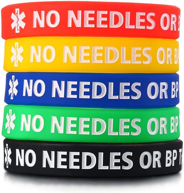 XUANPAI 5 Pack Rubber Silicone Sport Medical Emergency Alert ID Bracelets Wristband for Men Women Kids