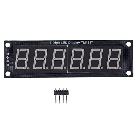 6 Digit 7 Segment Display Module LED Display Digital Tube Module TM1637 Driver Tube Clock Display with Pin Header 5V