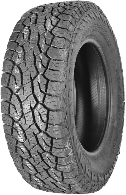 Kumho Road Venture AT52 All-Terrain Tire - 255/75R17 115T | Truck/SUV All Terrain All Weather Traction 115T Rated Standard Load Radial Construction Black Sidewall Tire