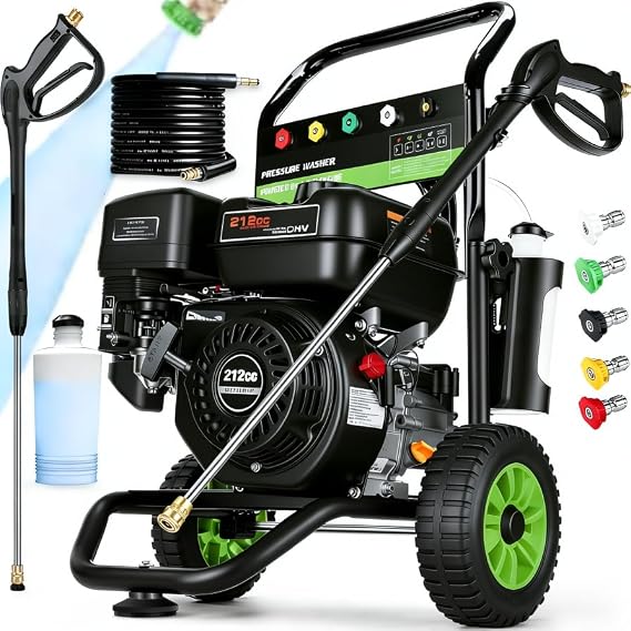 4200PSI Pres*Sure Washer 4.0GPM Gas Po*wer Washer Cleaner 212CC Gas Powered Washing Machine Commercial High Pres*Sure Washer with 25ft Hose&5 Nozzles for Patio Garden Yard Vehicle,EPA/CARB/ETL