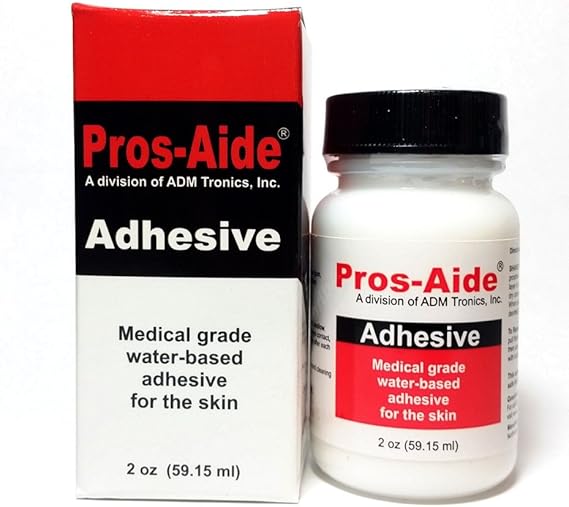 Pros-Aide "The Original" Adhesive 2 oz. By ADM Tronics - Professional Medical Grade Adhesive. Dries Clear. Latex-Free! Hypoallergenic. Special Effects Makeup. Works on foam latex and prosthetics.