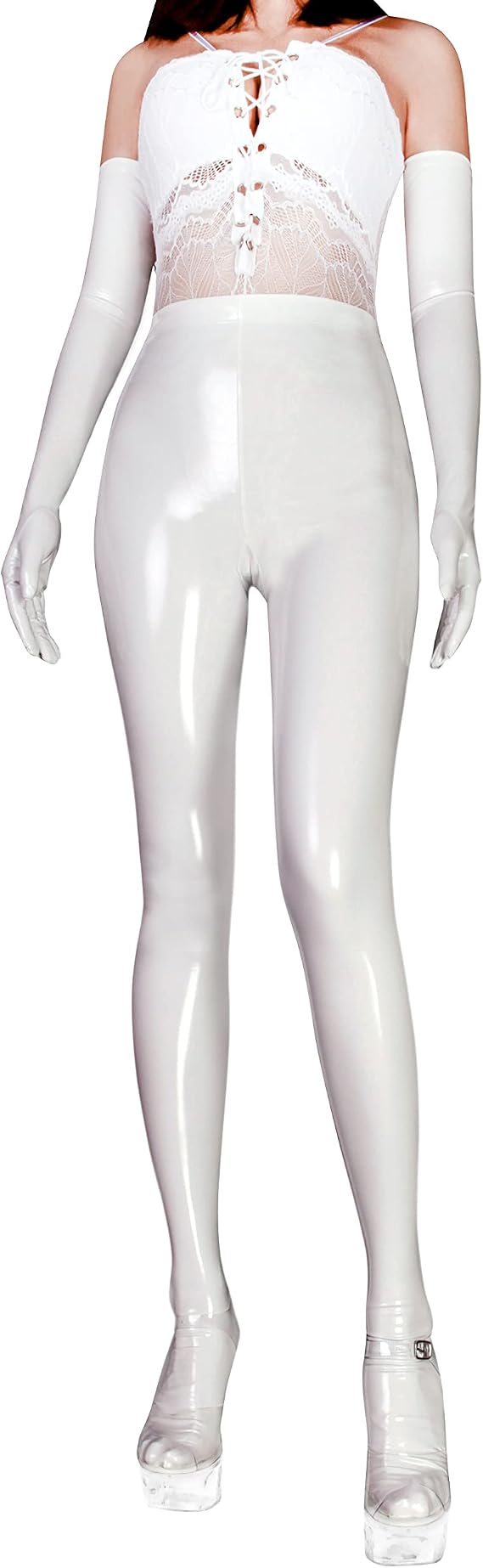 Shiny High Gloss Latex Leather Wet Look Pantyhose Tights Wet Look Patent Legwear for Women