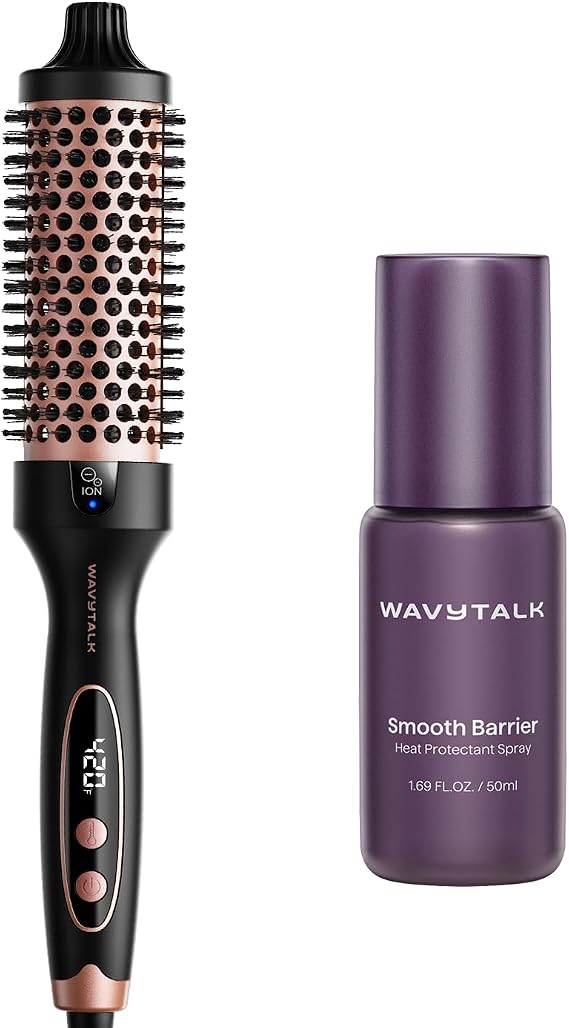 Wavytalk Blowout Boost Thermal Brush and Heat protectant Spray for Hair 1.69 Fl Oz