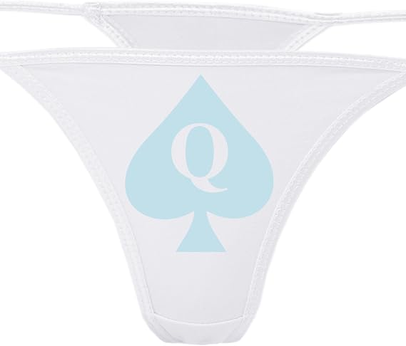 Knaughty Knickers - Queen of Spades White Thong Underwear - QofS Panties for BBC Lovers - Q of S Hot Wife