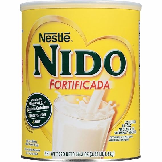 Nestle NIDO Fortificada Whole Milk Powder 56.3 oz. Canister, Powdered Milk Mix (Pack of 3)