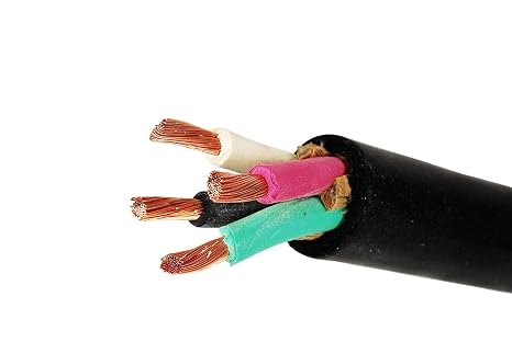64100 6/4 SOOW- 100 ft Non-UL 600V 90C Heavy Duty Portable Power Cable/Wire/Cord for Indoor, Outdoor use, Black 6 Gauge 4 Conductor