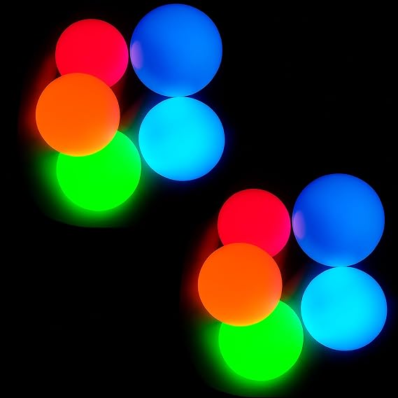 Sticky Balls for Ceiling & Wall, Glow in The Dark, Stress Balls for Adults (10-Pack)