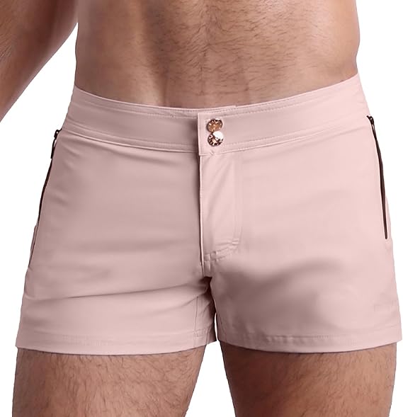 Bang Men's Swimwear - Beach Shorts - Stretchy Quick-Dry All-Use Premium Swimsuit Trunk Square Cut